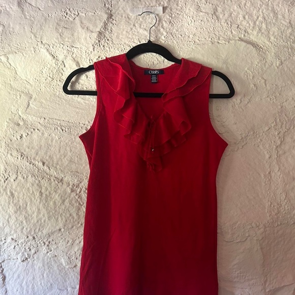 Guess Vibrant Red Ruffled Top - Picture 1 of 3